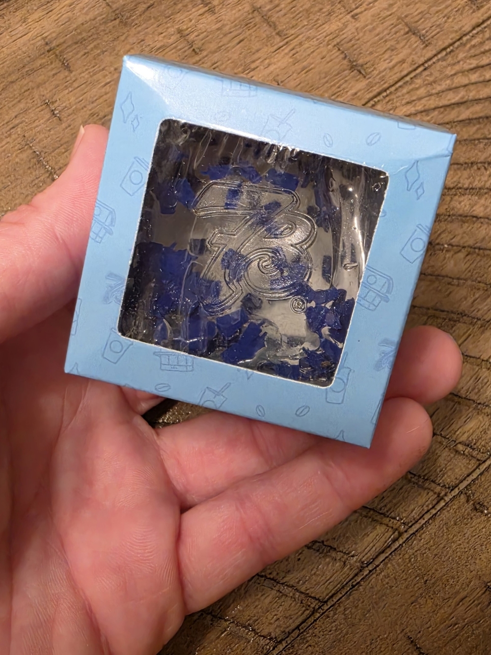 Blue Decorative Phone Grip with Branded Emblem